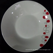 plato de sopa redondo, placa de cerámica china, plato de cena
